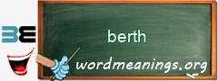 WordMeaning blackboard for berth